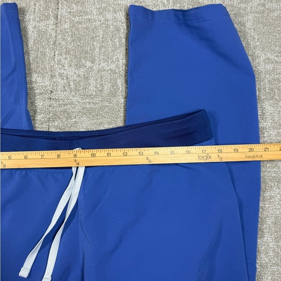 Figs Technical Collection Blue Waist Tie Straight Leg Women Scrub Nurse Pant L - Picture 2 of 9